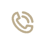 Ícono de teléfono en color beige sobre un fondo oscuro, representando comunicación y contacto.